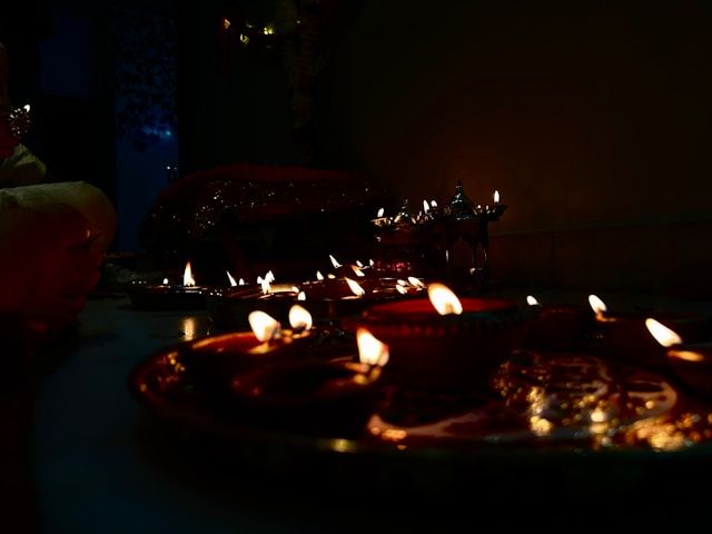 Post-aarti candle/diya offering on the river