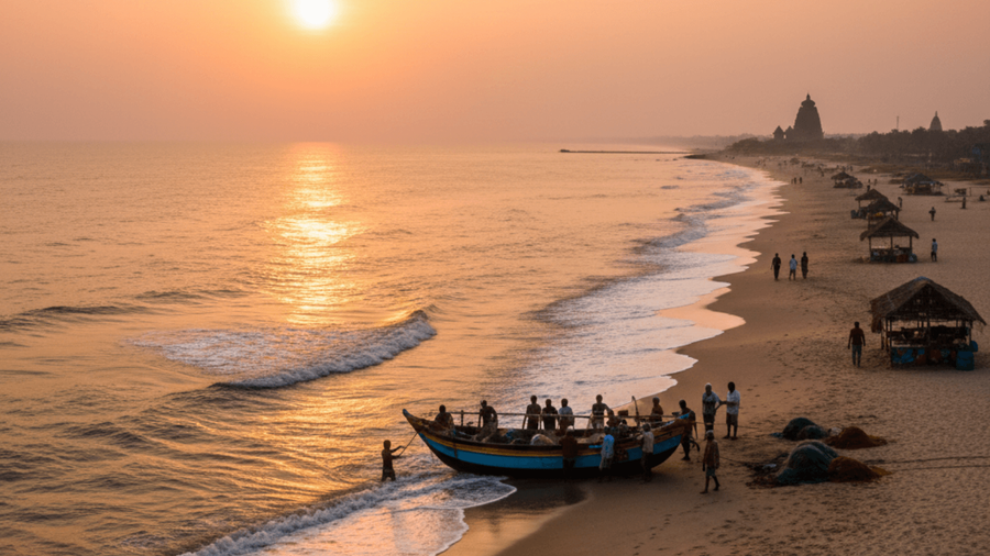 The Beach That Comes and Goes Beside Konark Sun Temple
