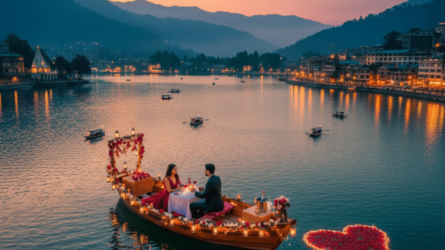 Lake Naini at Dusk Is a Valentine’s Scene in Nainital
