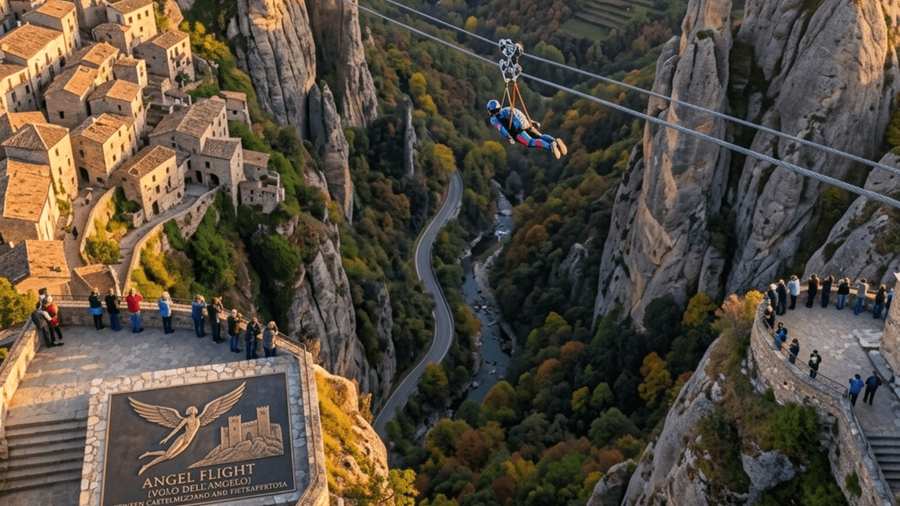 Two Mountain Villages in Italy Connected by a One-Minute Flight
