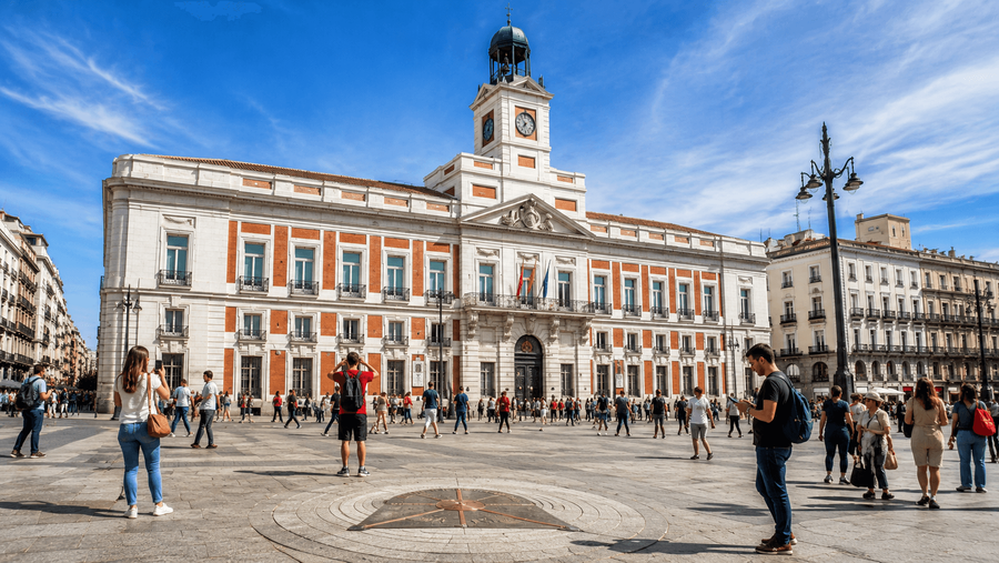 Real Casa de Correos, Clock Tower, and Kilometer Zero