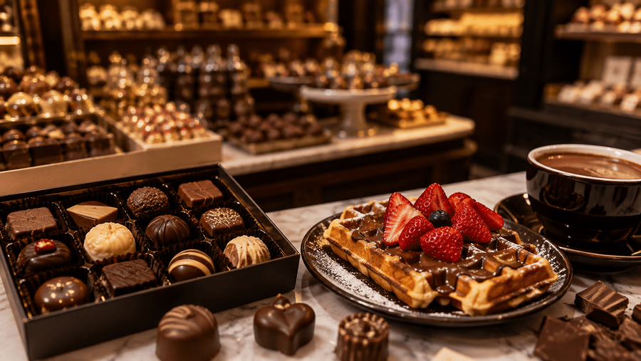 Enjoy a Belgian Chocolate and Waffle Experience
