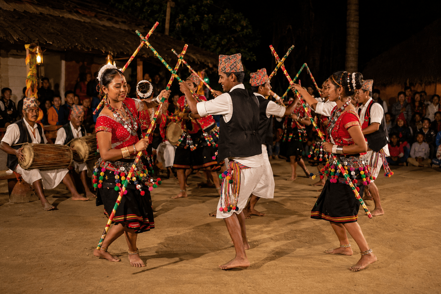 Enjoy Tharu Cultural Dance Performance