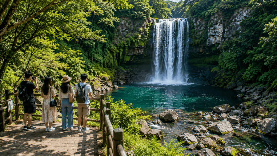 Jeju Waterfall Visit
