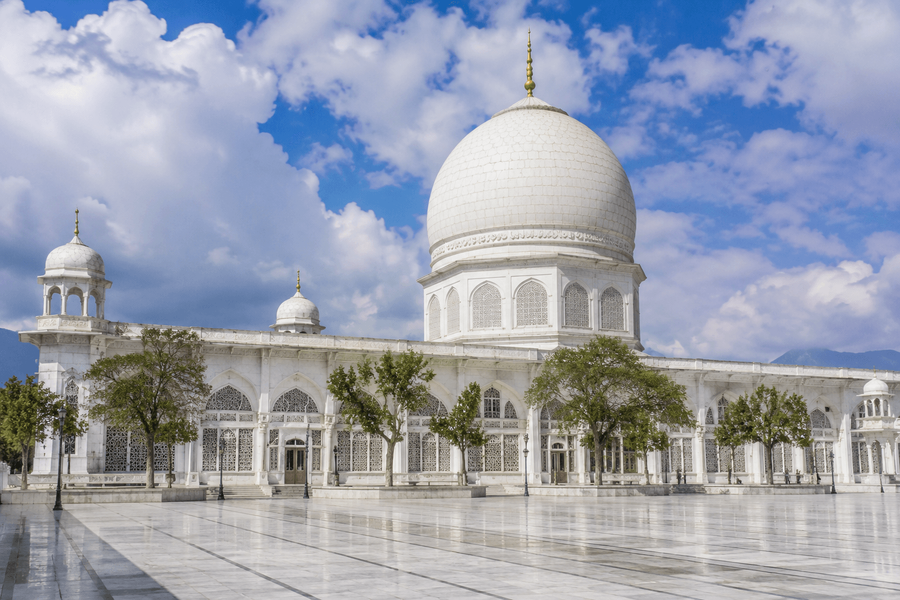 The white marble facade