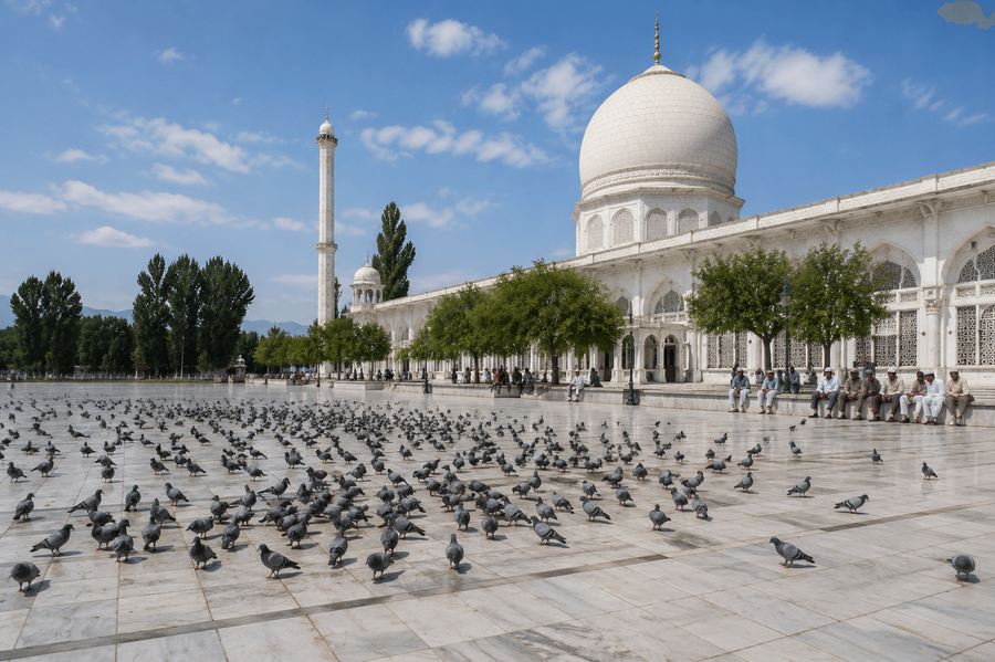 The peaceful courtyard