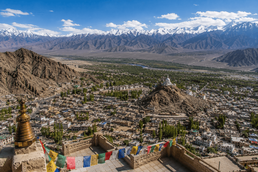 Panoramic View of Leh Town & Indus Valley