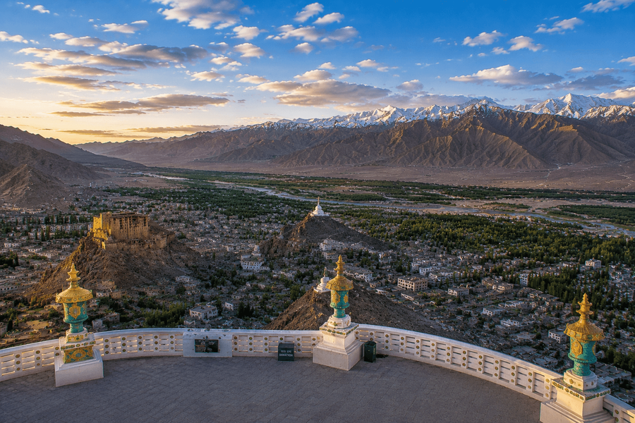 Panoramic View of Leh and the Himalayas 