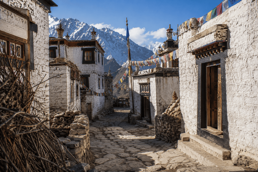 Traditional high-altitude village architecture