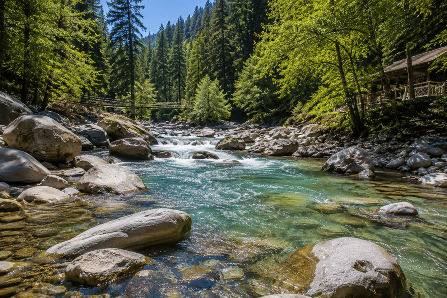 Forest-and-water photography frames