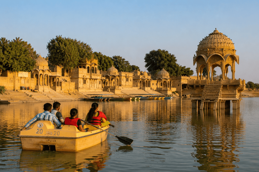 Boating on the lake