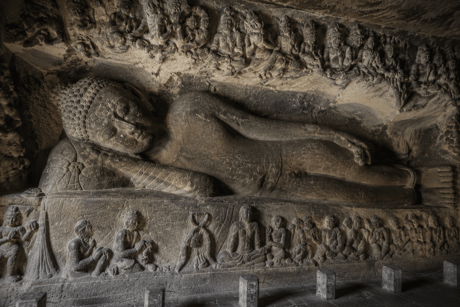 Ajanta Cave 26 Sleeping Buddha