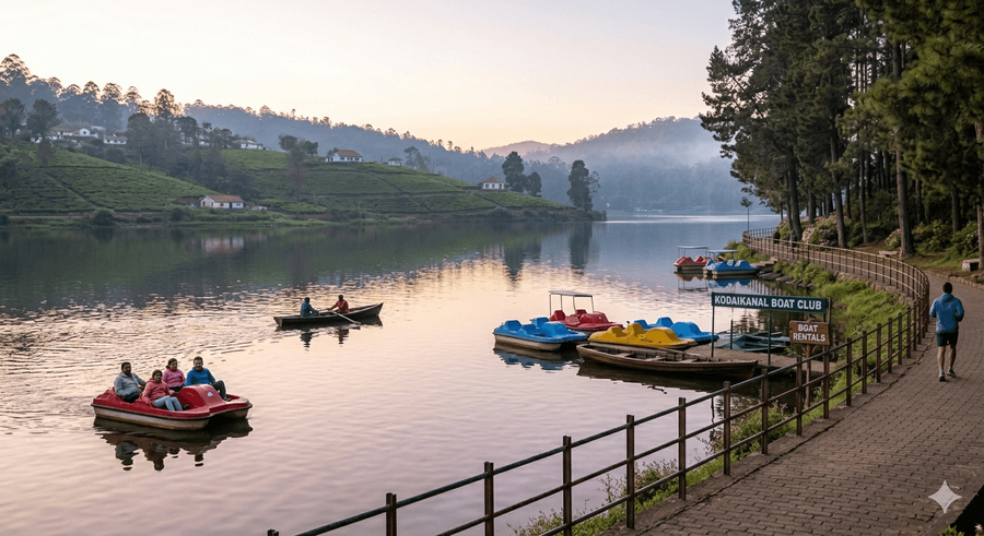 A Boat on the Lake on a Cold Morning