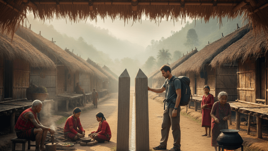 Longwa Village Where One House Sits in Two Countries