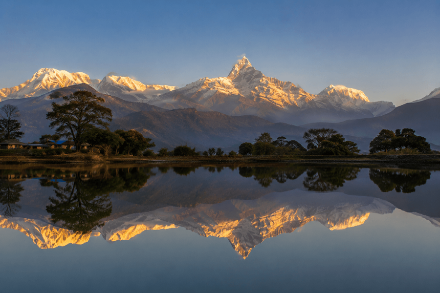 Mountain reflections at sunrise