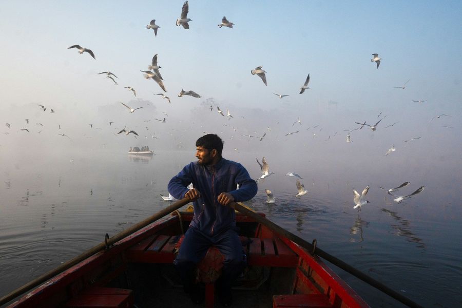 Kayaking on the Yamuna River