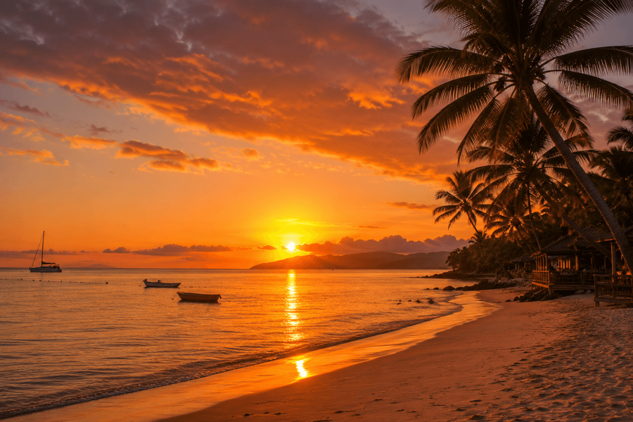 Sunset beach views