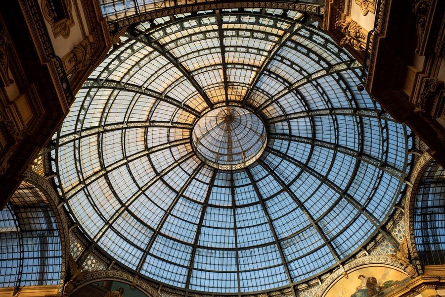 Glass dome ceiling