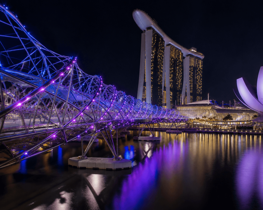 The evening light display