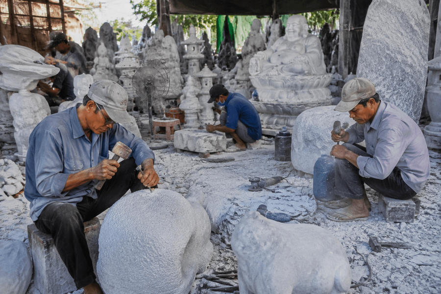 Stone carving village nearby