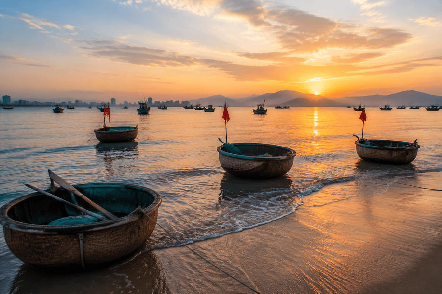 Sunrise fishing boats