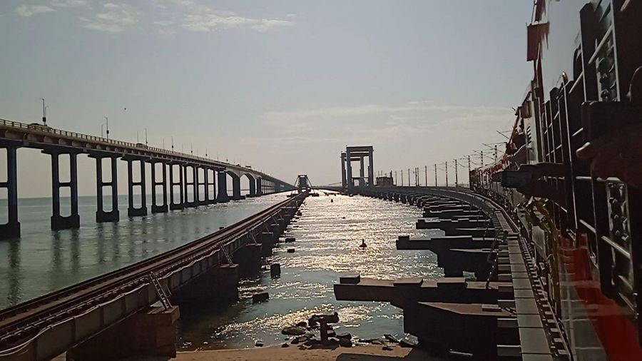 Pamban Bridge Crossing
