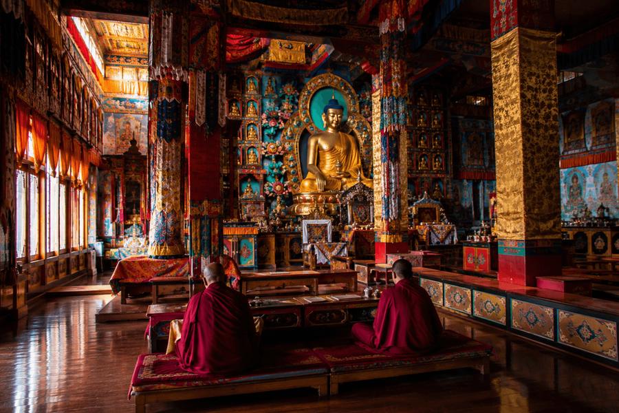 Prayer hall and sacred interiors