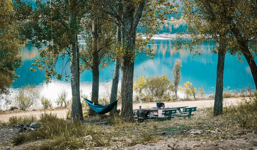 Lakeside camping