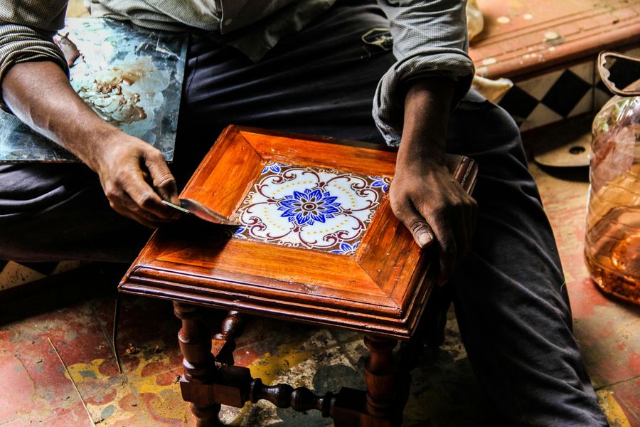 Athangudi Tile Production