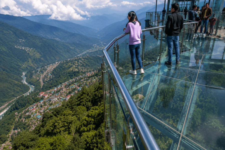 Glass walkway views