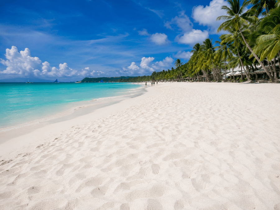 Powdery white sand