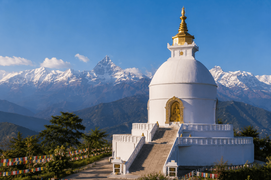 White stupa architecture