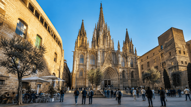 Barcelona Cathedral and Old City Squares