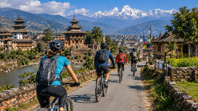 Guided Cycling Through Kathmandu Valley