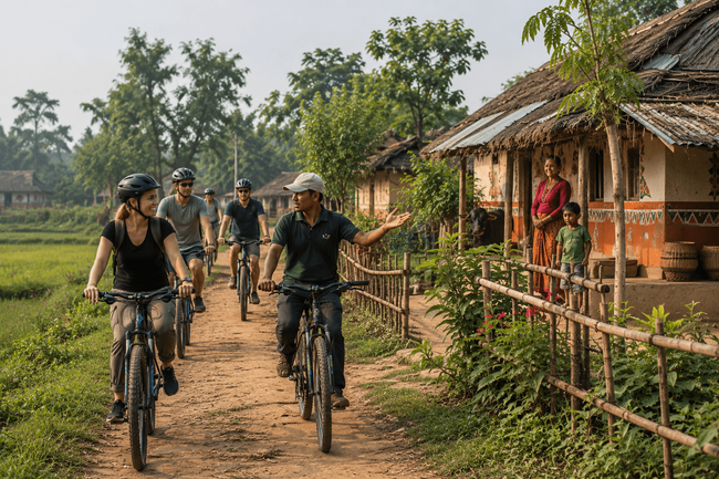 Guided Tharu Village Cycling Experience