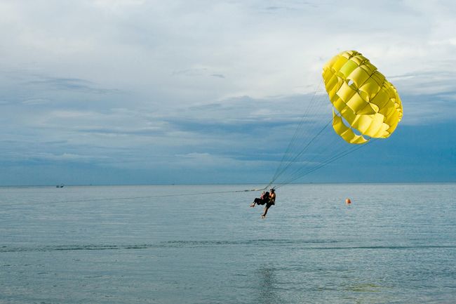 Parasailing at Nagoa Beach