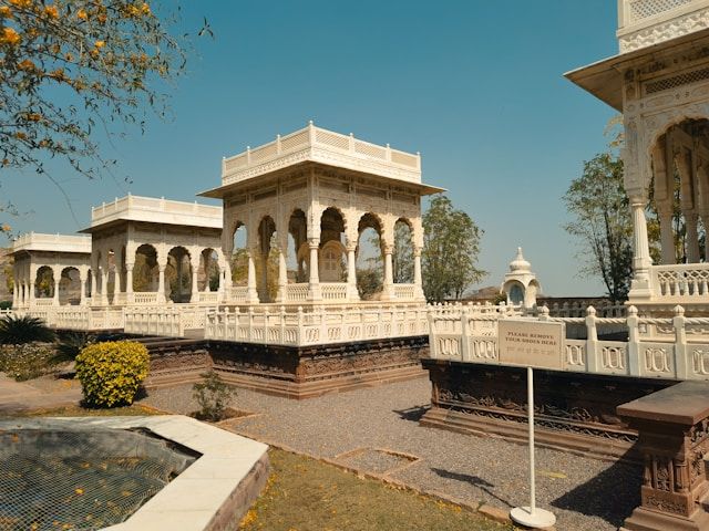 Small lake and garden setting